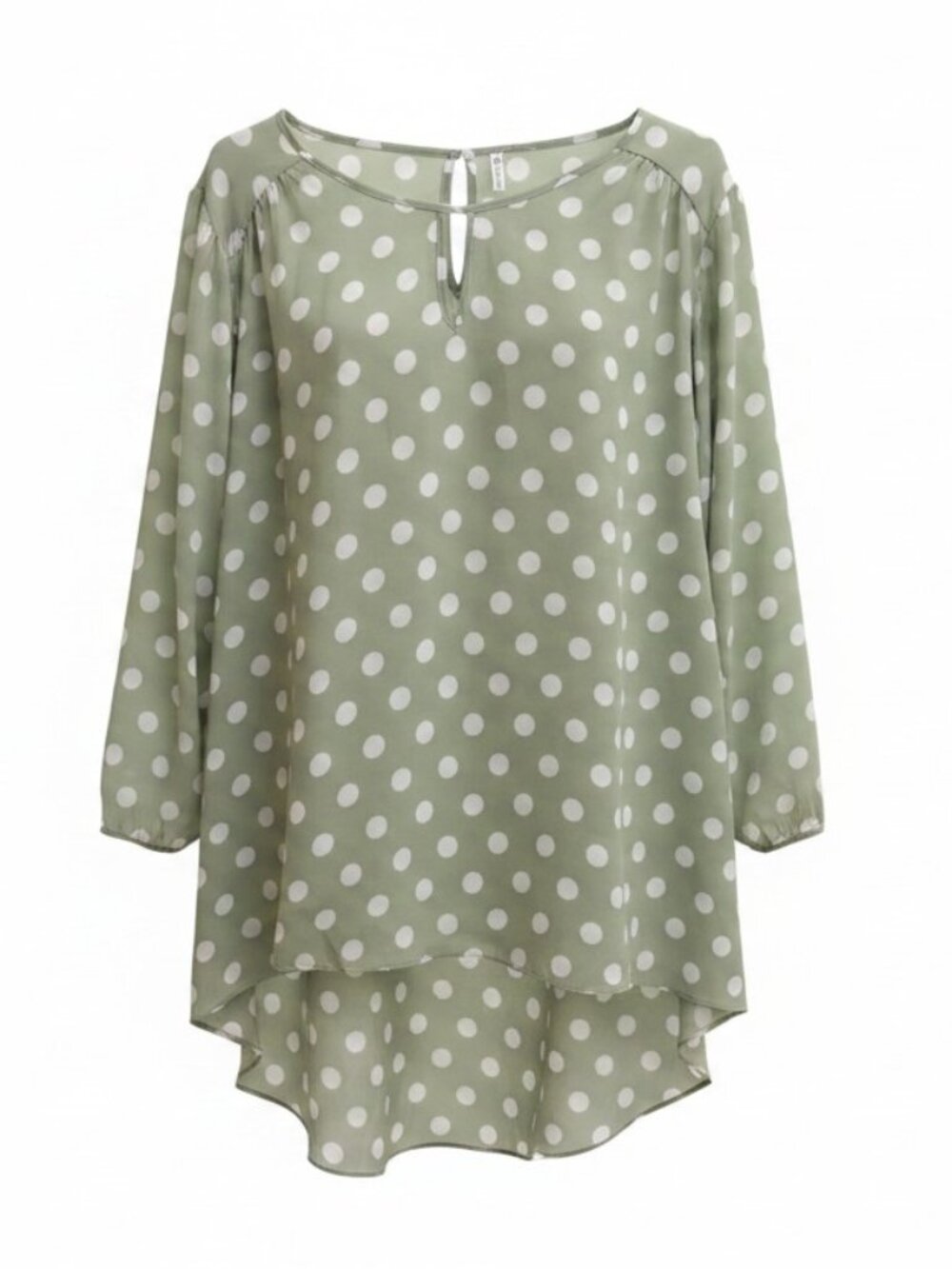 Sage Polka Dot Tunic Blouse NWT